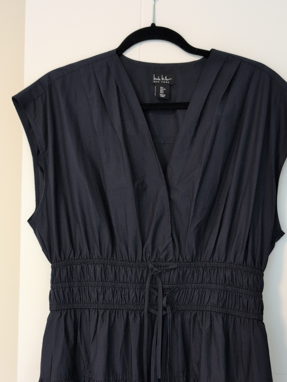 Nicole Miller Dark Navy V-Neck Maxi Dress